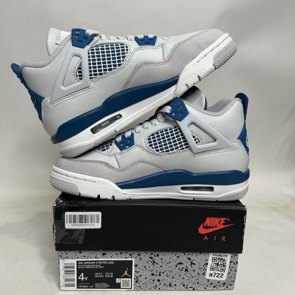 Nike Shoes Air Jordan 4 Retro GS “Military/Industrial Blue” 2024 - Picture 3 of 6